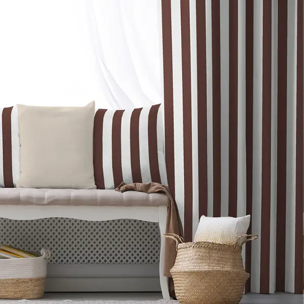 Çizgili Fon Perde Evim1622-3 Kumaşı Kalındır Duck Bezi Değildir