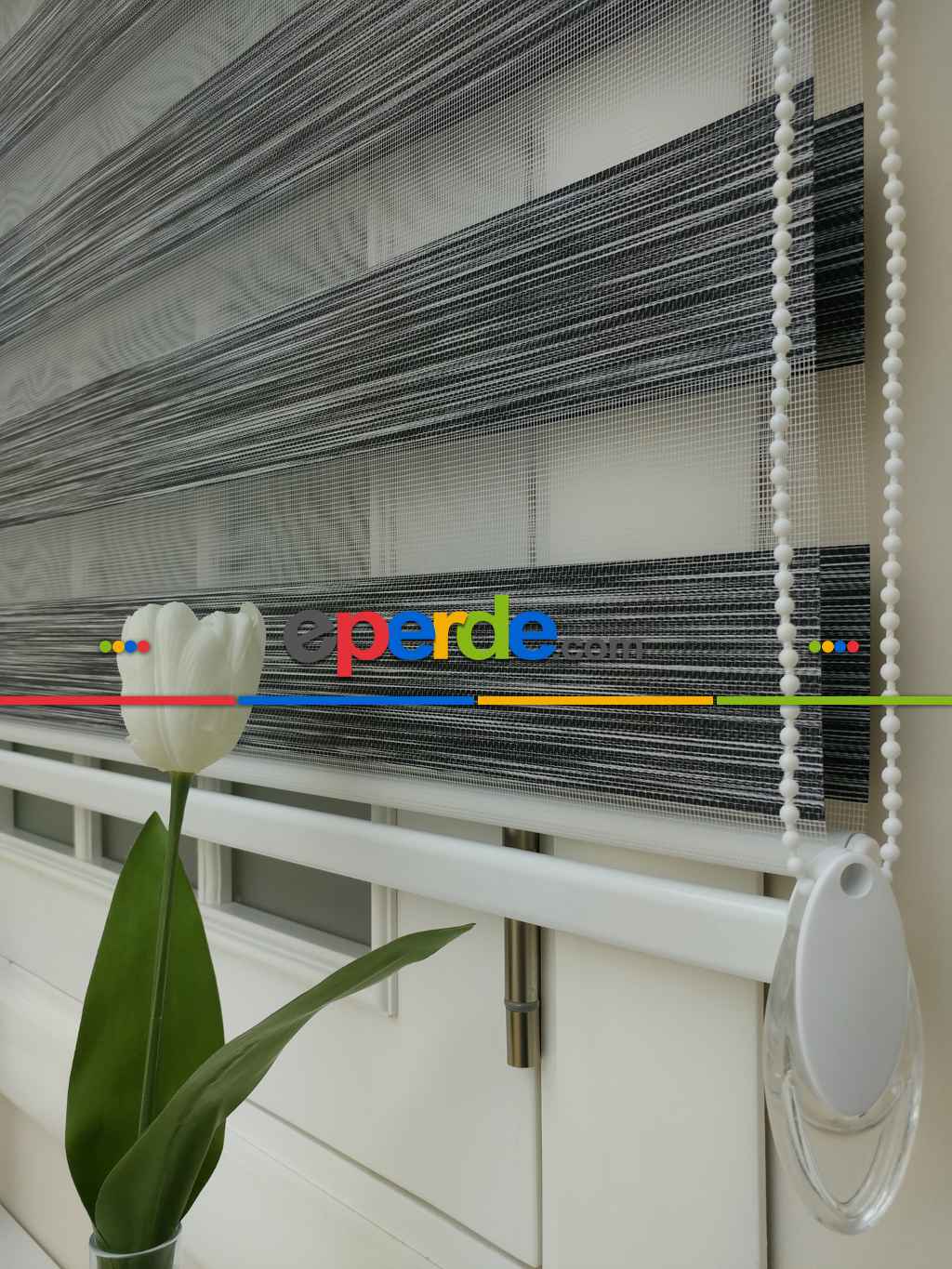 Salon Zebra Perde - Fırsat!!! Lüx Bambu Zebra Perde Ahşap Görünümlü -füme- Füme