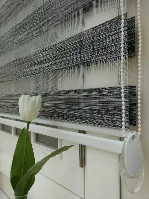 #üreticifirma %40 İndirimli Lüx Bambu Zebra Perde Ahşap Görünümlü - Füme
