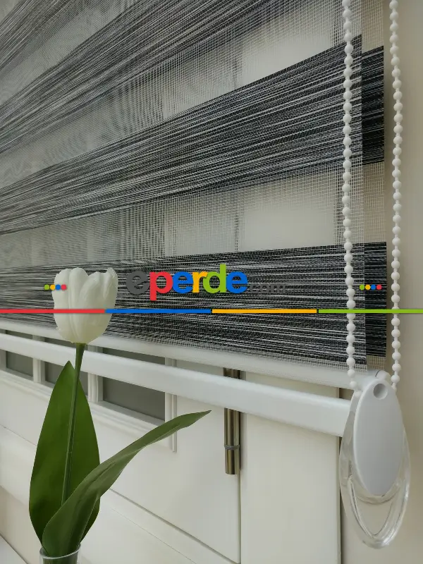 Mutfak Zebra Perde Düz Seri- Füme