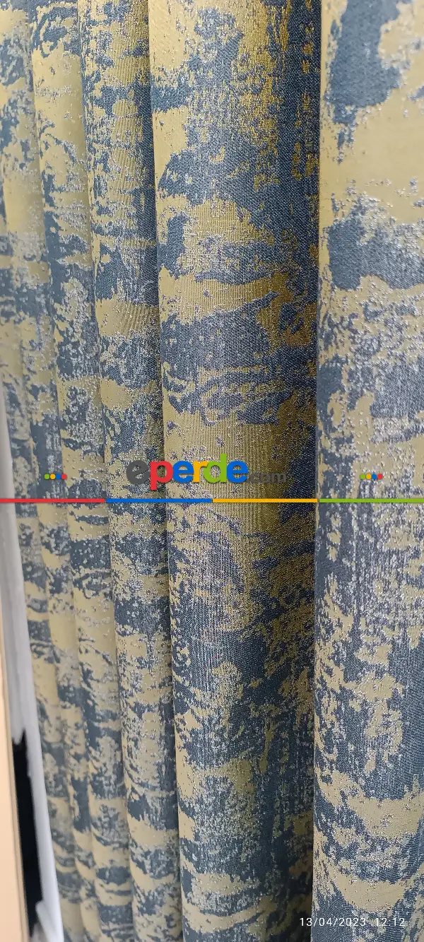 Yatak Odası - 2023 Elit Modern Damask Desenli Fosforlu İplik Dokuma Fon Perde - 1
