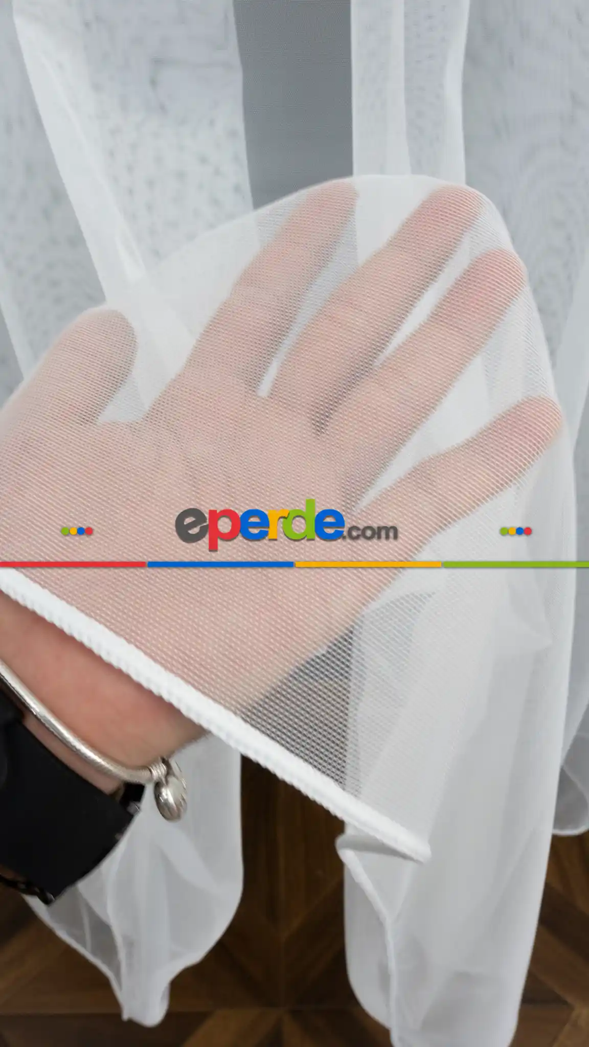 Çocuk Odası - Grek Tül Düz Zemin Dökümlü Ekru Tül- Ekru