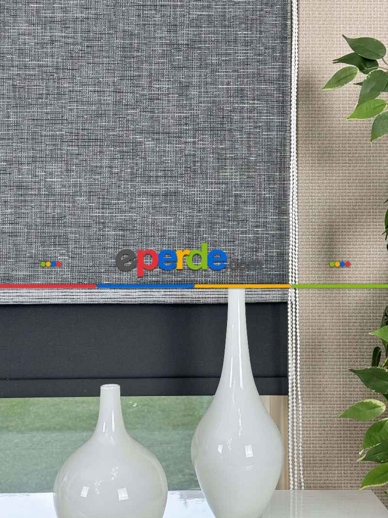 Çiftli Sistem Tül Stor Perde, Standart Metal Kasalı Yüksek Kalite Kornişe Kolay Montaj Seçenekli