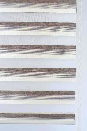 Krem-kahve Bambu Zebra Perde- Kahverengi-krem