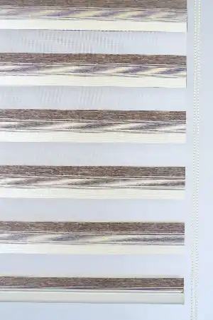 Krem-kahve Bambu Zebra Perde- Kahverengi-krem