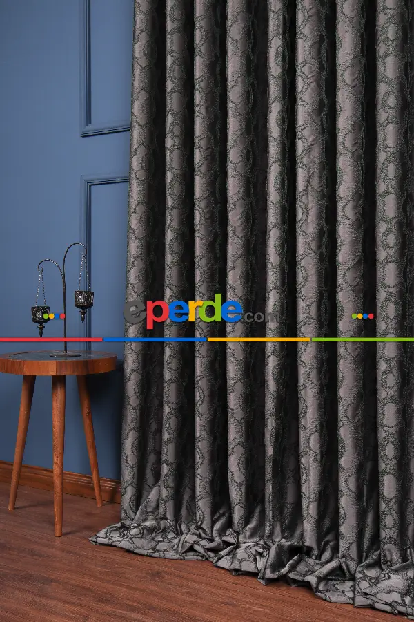 Yatak Odası Fon Perde - S Pile Dökümlü Jakar Dokuma Fon Perde