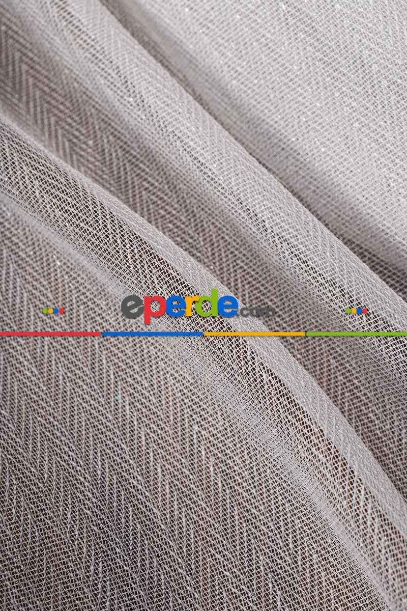 Salon Tül Modelleri - Garvolin Gri Düz Tül Perde