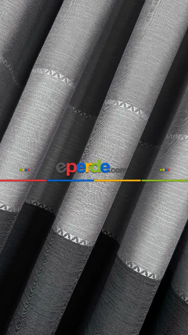 Açık Gri Ve Antrasit Gri Jakar Dokuma Fon Perde, Premium Kalite Serisi