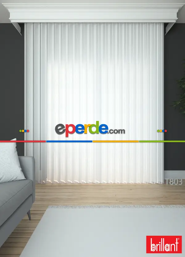 Brillant Akıllı Tül Perde Beyaz Renkli Tül Dikey Zebra Perde Düz 1. Kalite