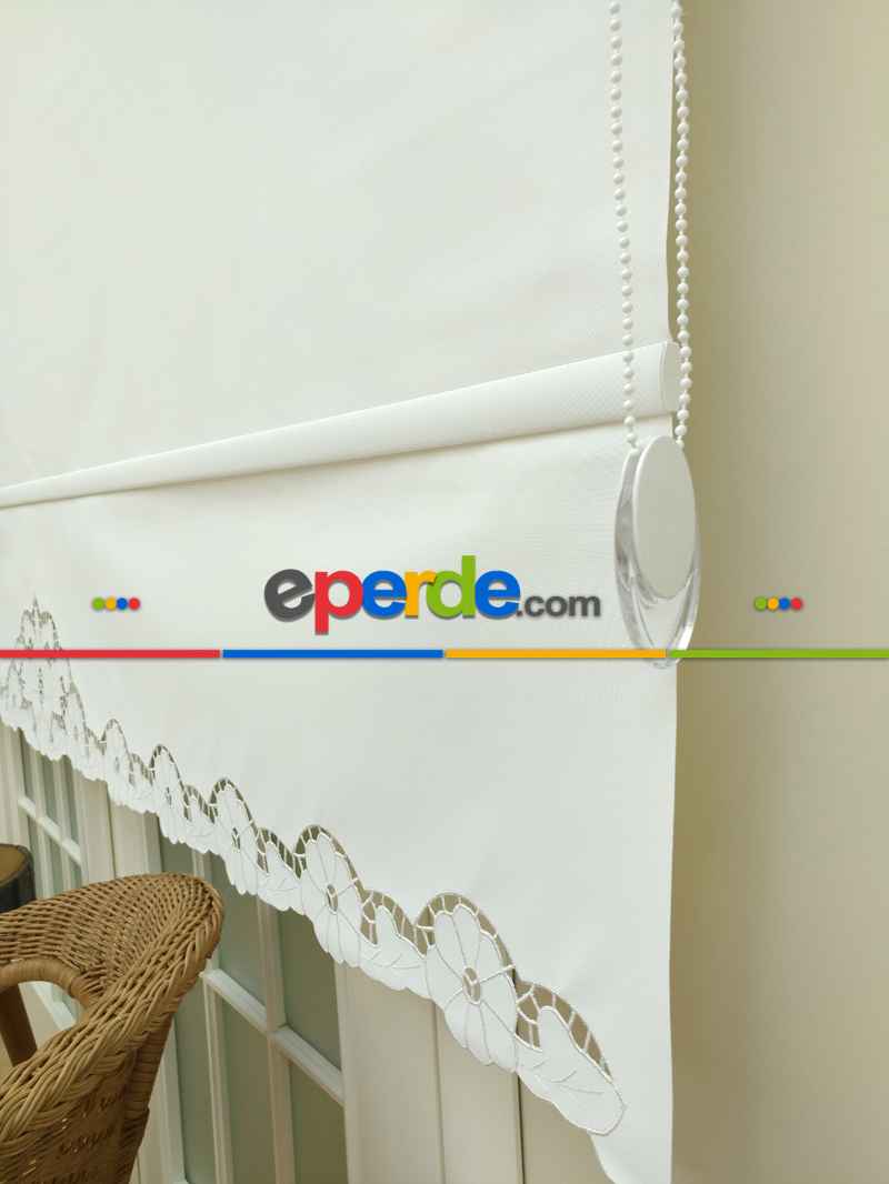 Mutfak Stor Perde - 33 Farklı Renk - İşlemeli- Gri-Füme-Antrasit