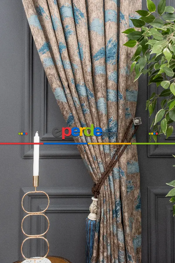 PatineDesenli Desenli Jakar Fon Perde 180 Cm