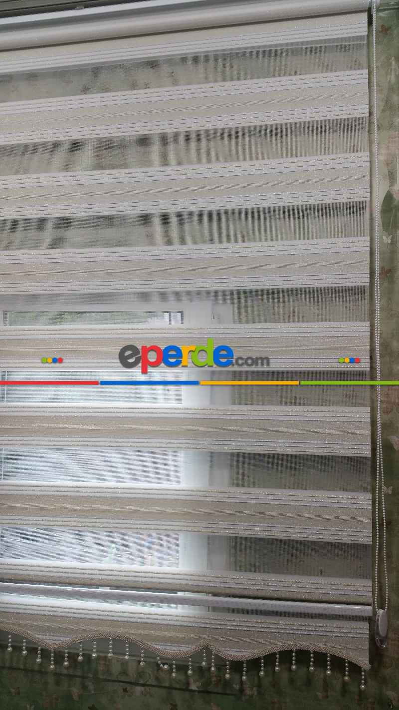 Elit Simli Pileli Krem Zebra Perde 43-1- Krem-altın Simli-gri Simli- Çok Renkli 3