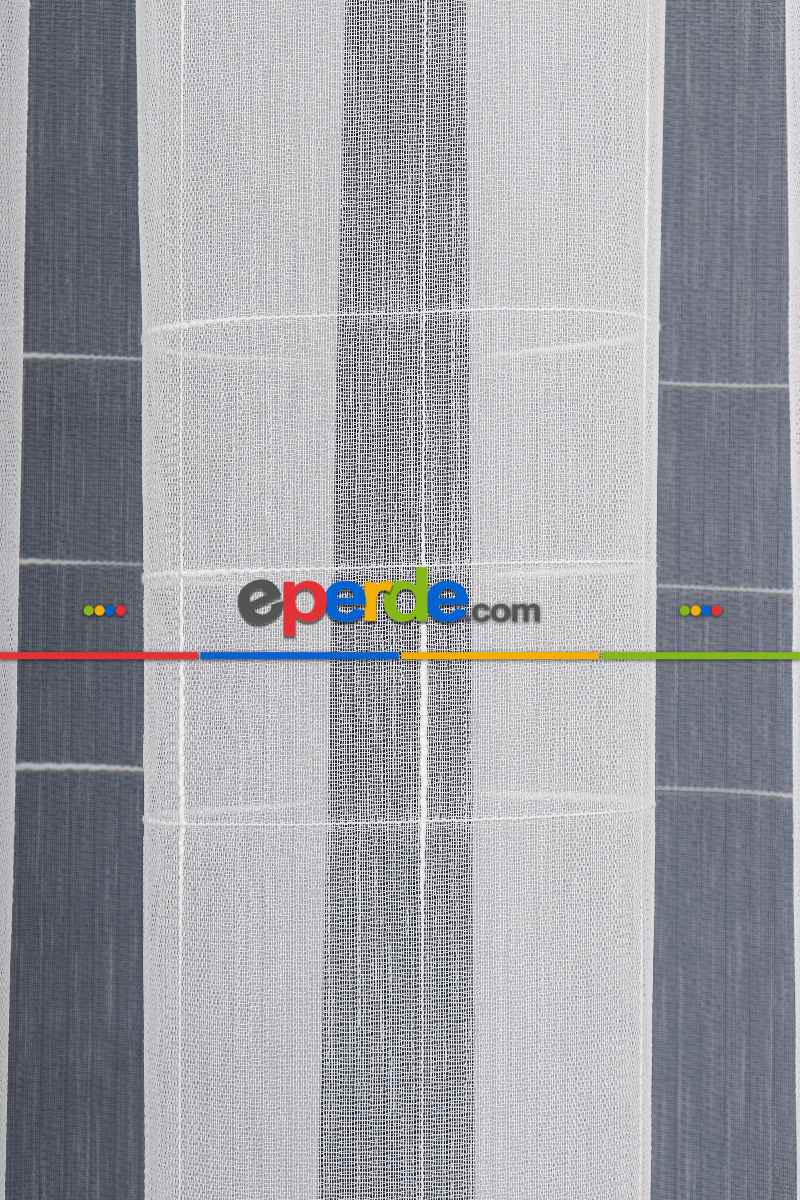 Salon Tül Modelleri - Bambu Zemin Geometri Nakış İşlemeli Tül Perde