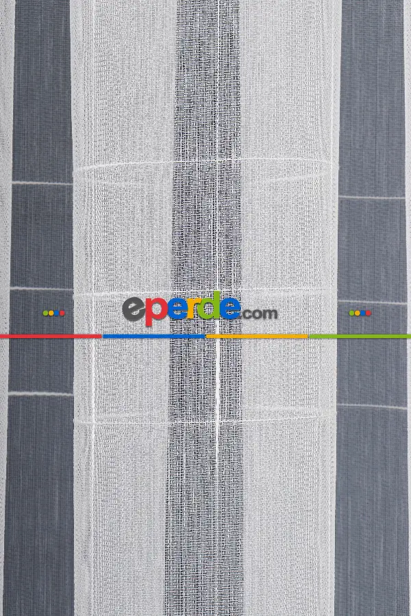 Salon Tül Modelleri - Bambu Zemin Geometri Nakış İşlemeli Tül Perde