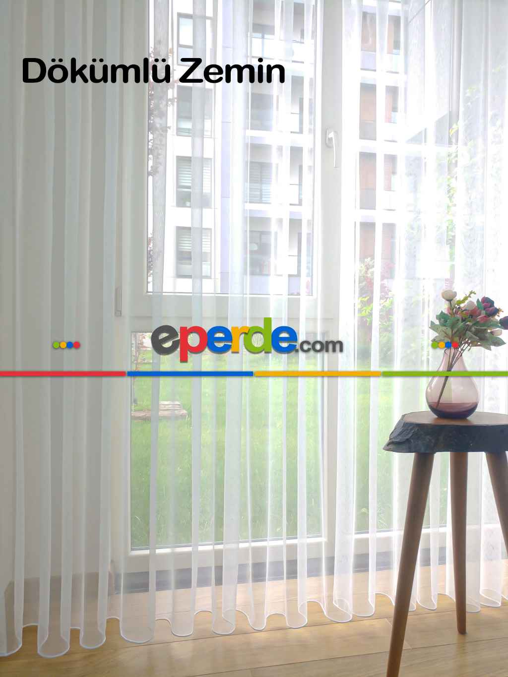 Hayal Perde Naturel Zemin Düz Tül Perde - Ekru Renk- Ekru - Kurşunlu Tül