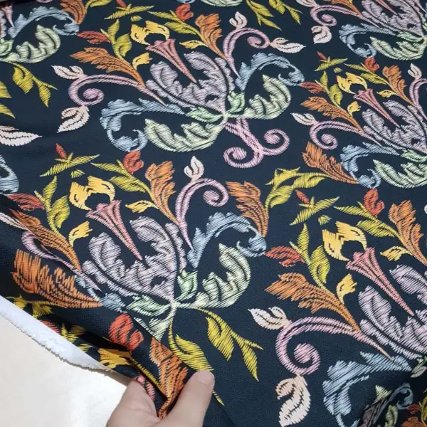 Etnik Desenli Fon Perde Evm203 Kumaşı Kalındır Duck Bezi Değildir-  Çok Renkli 3