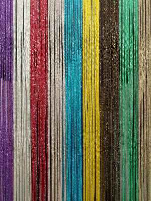 Bej Altın Rengi Simli İp Perde Jumbo Zincir Serisi- Bej-altın