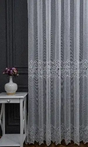 Salon Tül - Taç Tül Ara Bant Damask Model Tül Yeni Sezon Tül