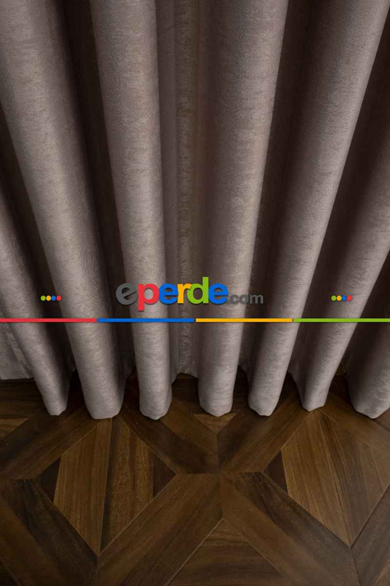 Salon - Soft Bej Fon Perde Dökümlü En - Bej