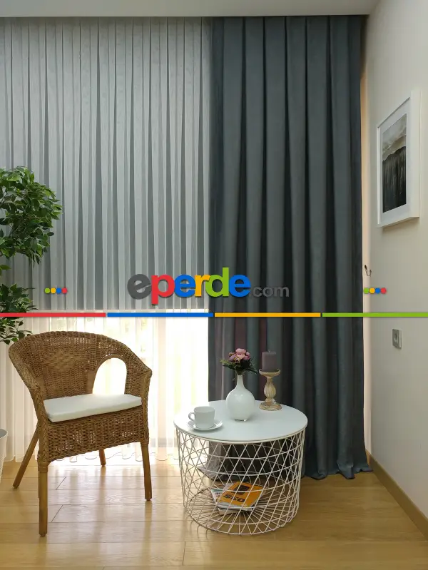 Soft Açık Gri Fon Perde (150)- Gri-füme-antrasit