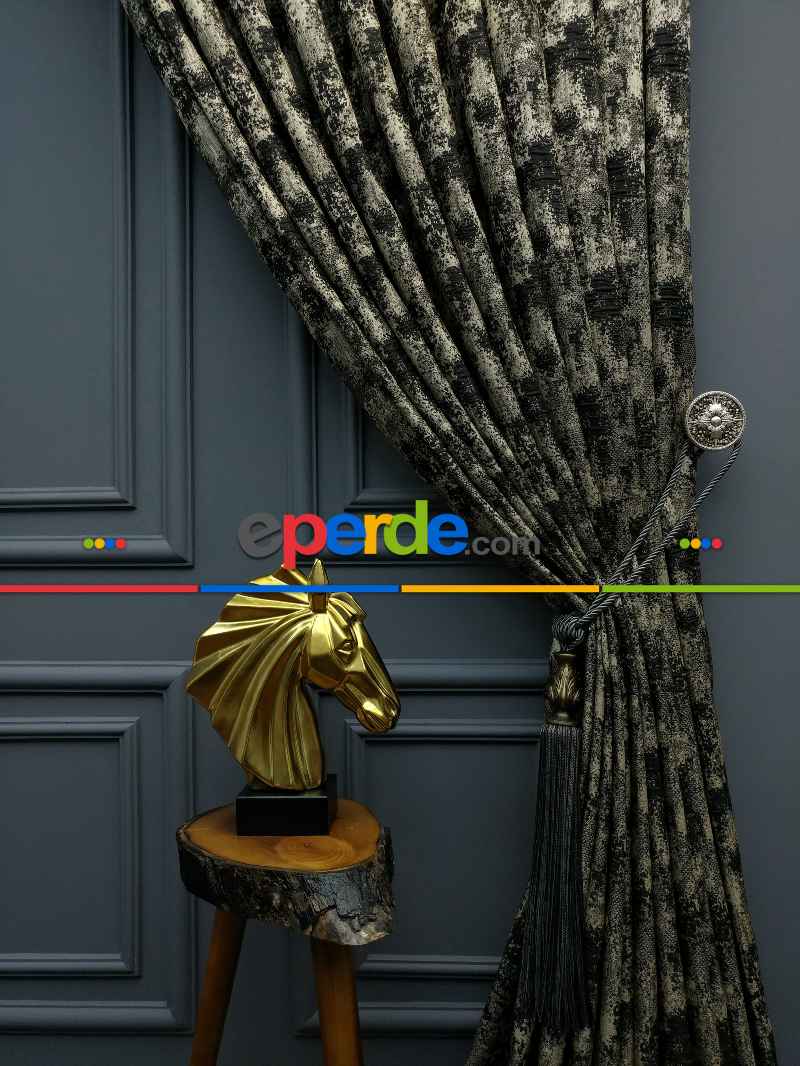 PatineDesenli Modern Desenli Jakarlı Salon Fon Perdesi 2021 Seriemodern Desenli Jakarlı Salon Fon Perdesi 2021 Series Özel Renkler- Siyah-bej-gri Açık-gri Koyu