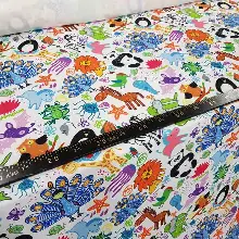 Hayvan Desenli Fon Perde Evm693 Kumaşı Kalındır Duck Bezi Değildir- Yeşil-Beyaz-Mor-Pembe Koyu