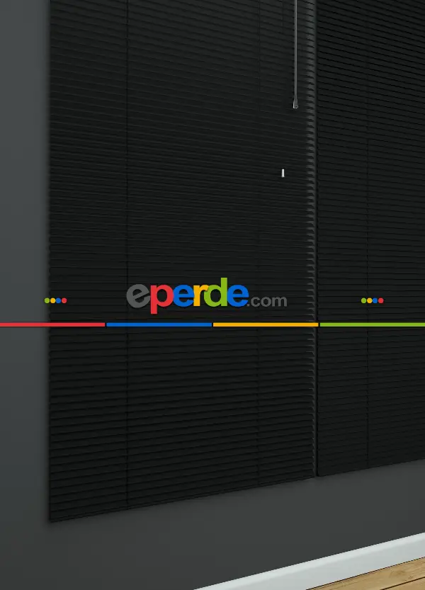 Siyah - Alüminyum Jaluzi Perde - Kalınlığında