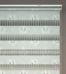 Yıldız Desenli Baskılı Zebra Perde- Çok Renkli