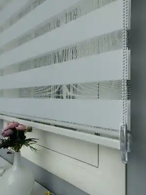 Mutfak- Perle Home Düz Zebra Perde Beyaz