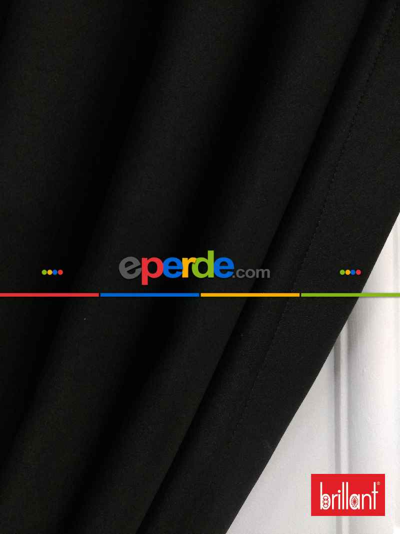 Brillant Karartma Blackout %100 Siyah Renk Fon Perde- Siyah