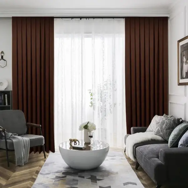 Düz Dökümlü Fon Perde - Kahverengi (dikim Ücreti Fiyata Dahildir)