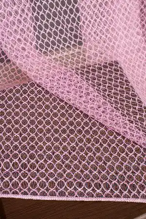 Dantel Örme Pembe Tül Perde Yüksek Gramajlı Pa 7110 - Kurşunlu Tül