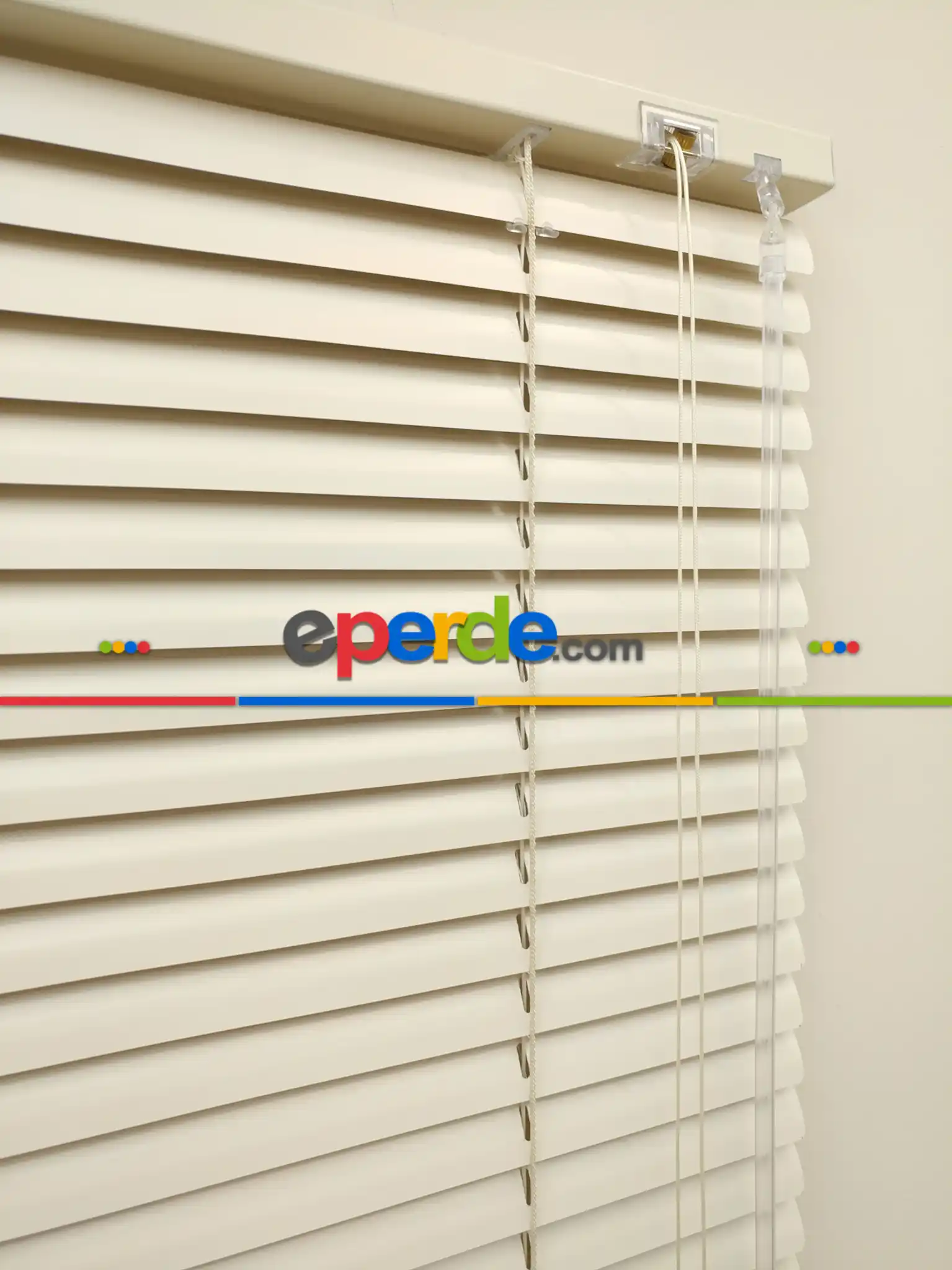 %40 İndirimli 1. Kalite Ekru - Alüminyum Jaluzi Perde - 25mm Kalınlığında- Krem Açık