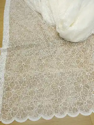 Özel Örme Dokulu Tül Perde- Ekru