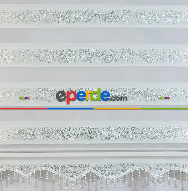 Boncuklu Zebra Perde - Kampanyalı - Hazır Ölçüler - Aynı Gün Kargolanır 80cm X 200cm 