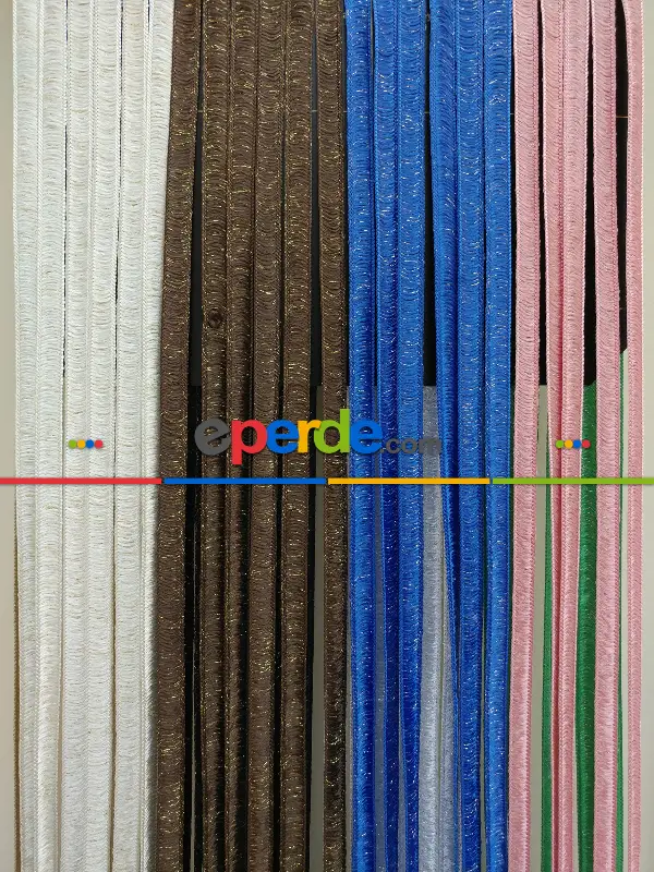 Beyaz Altın Rengi İp Perde İpek Duble Serisi- Beyaz-altın