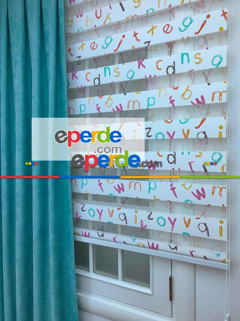 Zebra Perde- Dijital Alfabe Baskılı Zebra Perde- Diğer