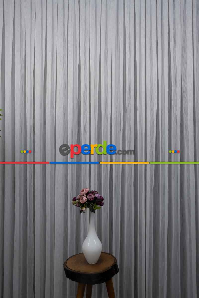 Brillant Mat Çizgili Tül Keten Görünümlü - Yüksek Kalite