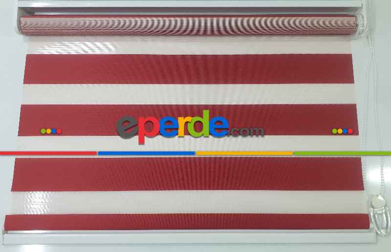 Brillant Kırmızı Zebra Perde- Kırmızı