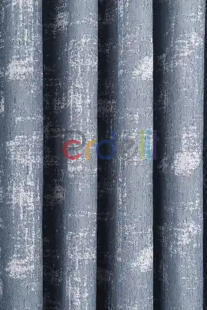 Mavi-beyaz Renk Geçişli Jakar Dokuma Fon Perde