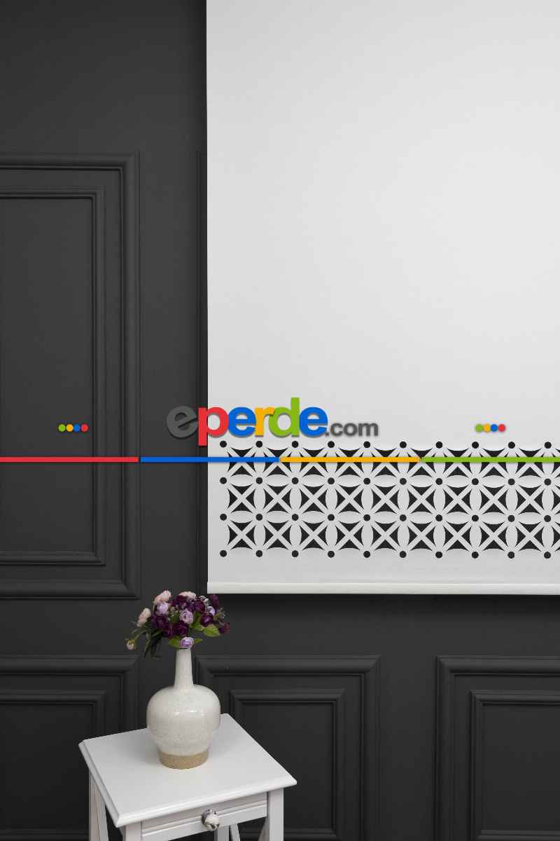 Ekru Renk Lazer Kesim Mat Stor Perde (ister Düz - İster Lazer Kesimli Satın Alın)