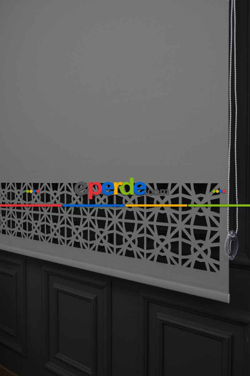 Açık Gri Renk Lazer Kesim Mat Stor Perde (ister Düz - İster Lazer Kesimli Satın Alın)