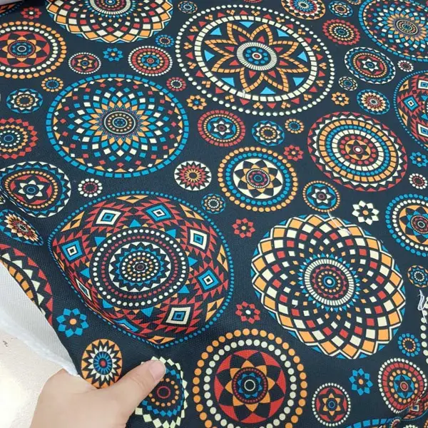 Etnik Desenli Fon Perde Evm607 Kumaşı Kalındır Duck Bezi Değildir- Lacivert-Mavi-Kırmızı-Sarı-Beyaz-Çok Renkli