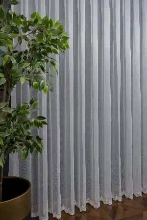 Brillant Grek Etek Uçlu Tül Sade Modern Tasarım Tül