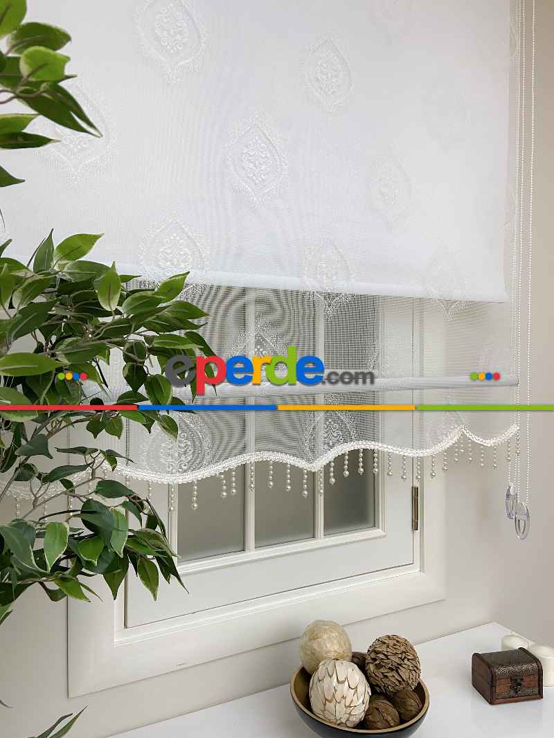 Çiftli Sistem Tül Stor Perde Ve Stor Perde- Ekru