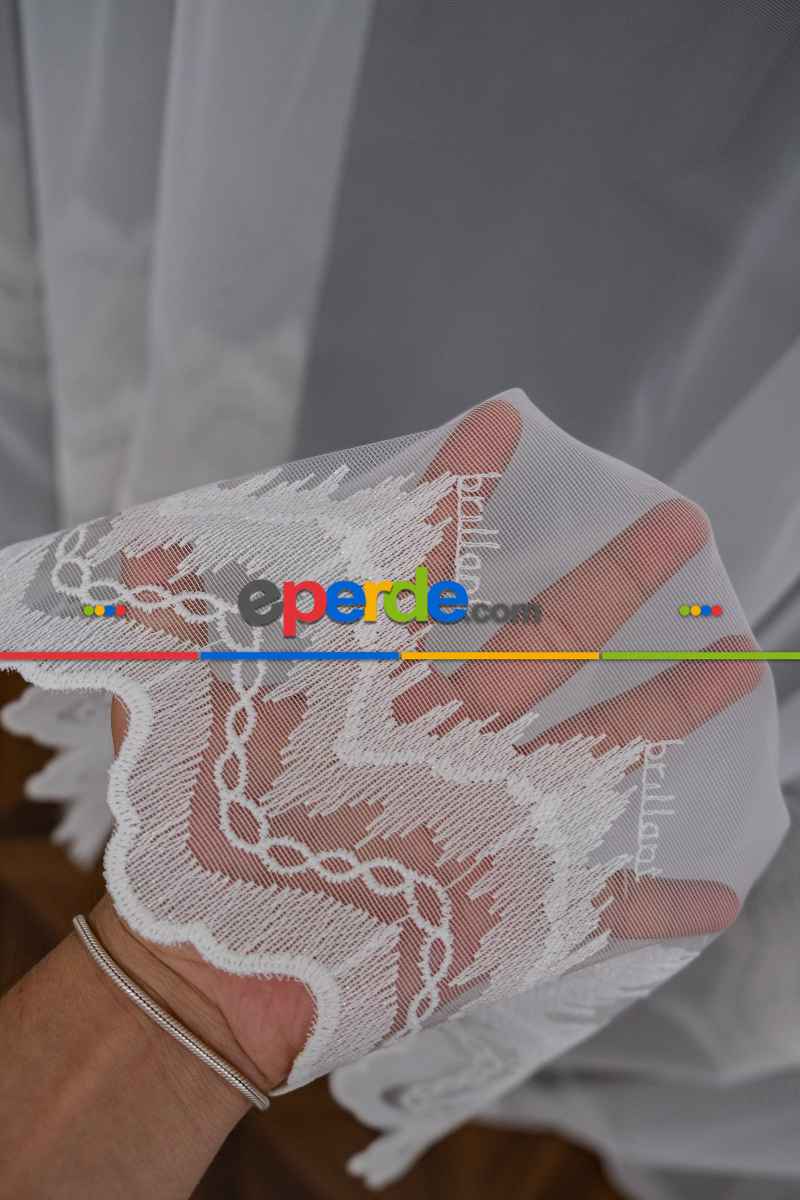 Salon - Brillant Alto Desen Tasarım Ekru Tül Perde