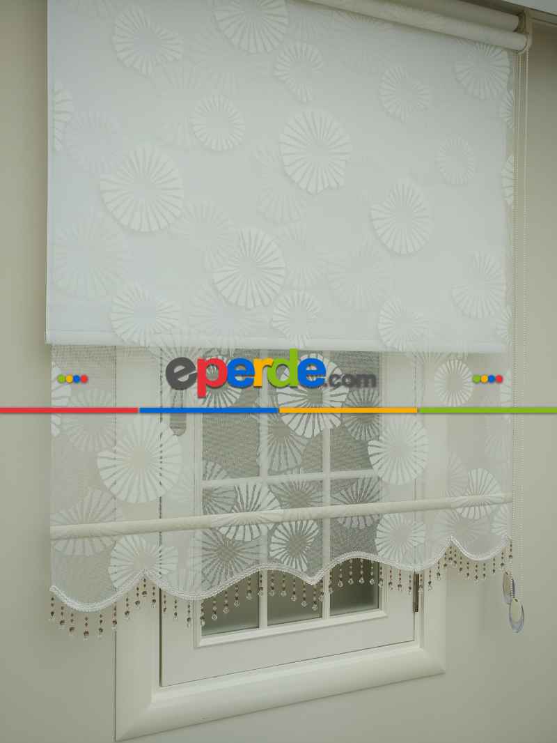 Çiftli Sistem Tül Ve Stor Perde- Krem Açık-ekru