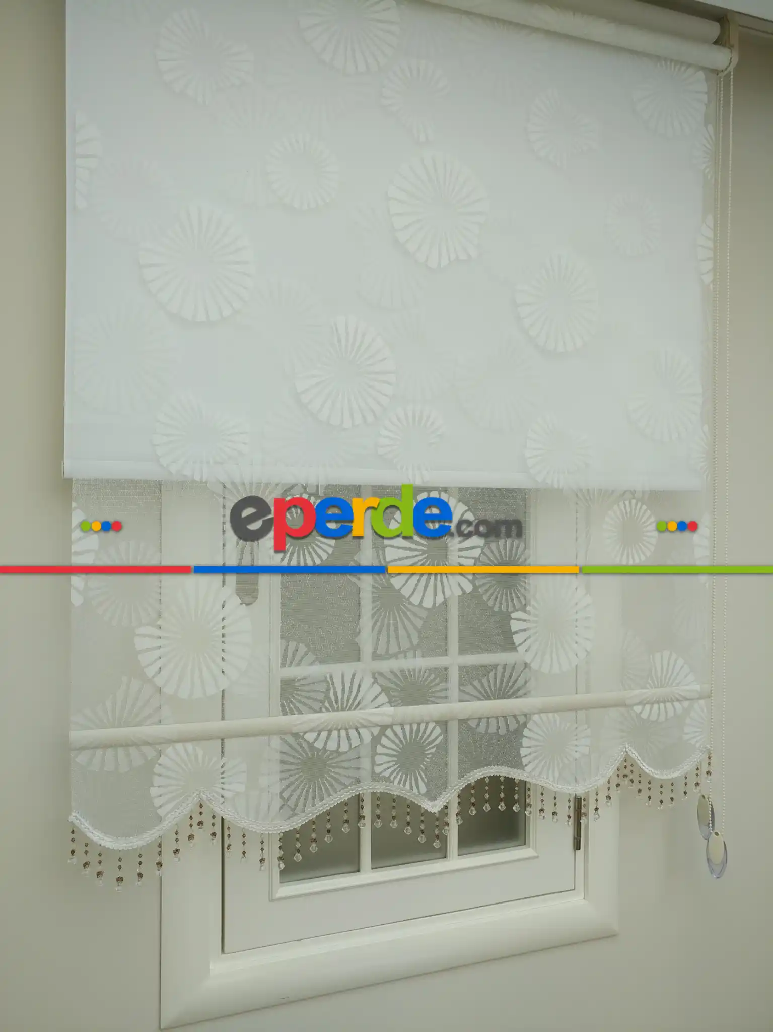 Çiftli Sistem Tül Ve Stor Perde- Krem Açık-ekru