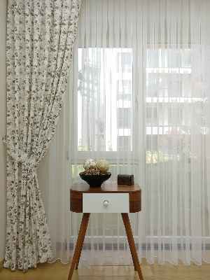 Dönergücü Düz Tül Perde - Ekru - Kurşunlu Tül