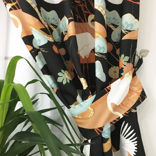 Turna Desenli Fon Perde Evm221- Kumaşı Kalındır Duck Bezi Değildir- Çok Renkli